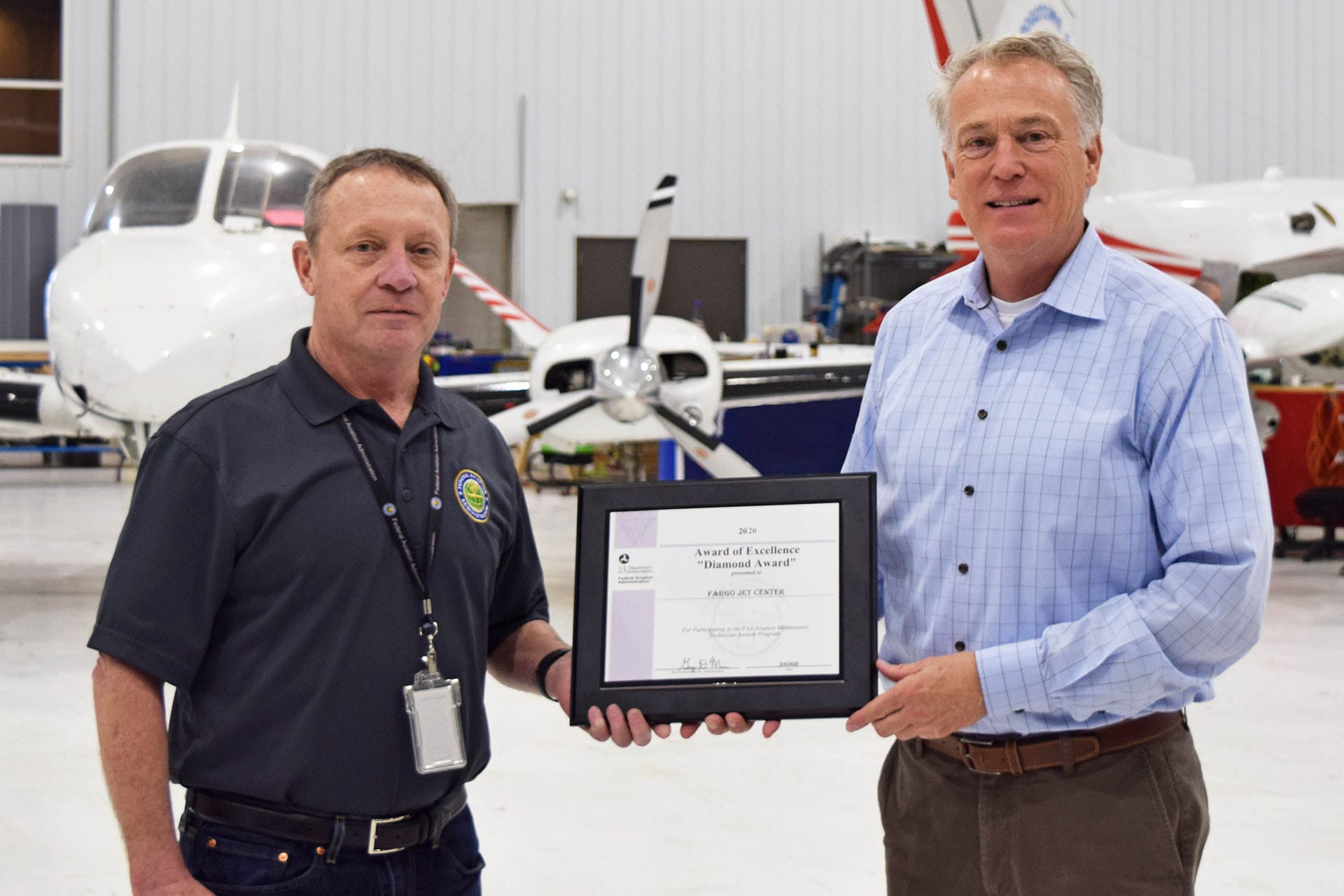 fargo jet center 2020 faa diamond award